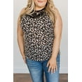 thumbnail image 1 of Plus Size Lace Splicing Leopard Print Tank Top, 1 of 5
