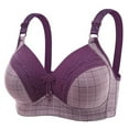 thumbnail image 1 of Plus Size Lace Stitching Bra, Non-Steel Ring Underwear, Lightweight Everyday Supportive Bra for Yoga and Sports #Purple,XXL, 1 of 8
