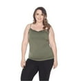 thumbnail image 1 of Plus Size Lace Trim Tank Top, Olive - One Size, 1 of 1