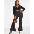 thumbnail image 1 of Plus Size Lace Up High Rise Bell Bottom Pants, 1 of 4