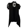 thumbnail image 1 of Plus Size Laced Black Open Front Cardigan, 1 of 4