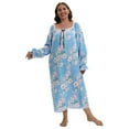thumbnail image 1 of Plus Size Ladies Long Sleeve Nightdress - Plus Size Womens Nightgown Long Sleeve Loungewear Casual Sleepwear Lightweight Comfy Soft Sleepdress XL-5XL, 1 of 6