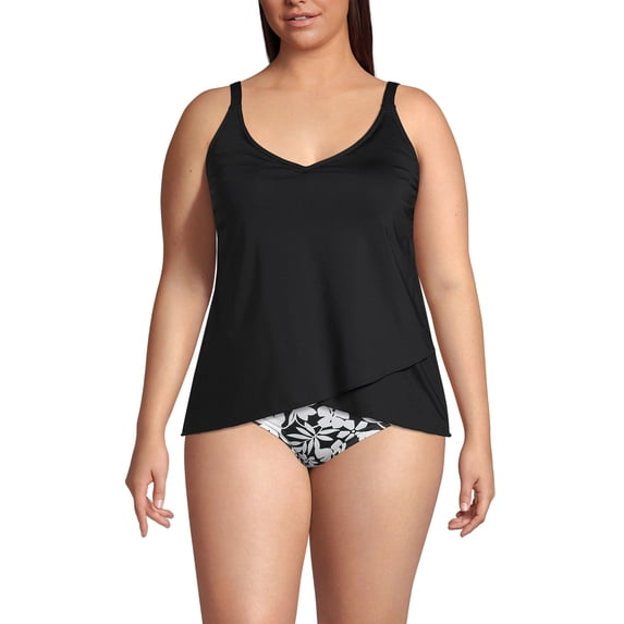 Lands' End Women's Plus Size Tulip Hem Tankini Top