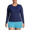 thumbnail image 1 of Lands' End Women's Plus Size SunShade UPF 50 Long Sleeve Rash Guard Swim Tee, 1 of 3