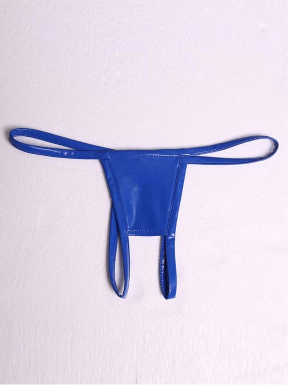 Plus Size Latex PVC Shiny Low-Rise G-string Panties Sexy Bandage Micro Thong