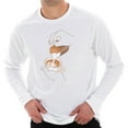thumbnail image 1 of Plus Size Latte Art Graphic Long Sleeve Crewneck Tee - White XL, 1 of 4