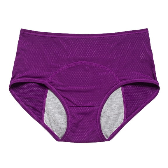 Plus Size Leak Proof Sanitary Pants High Waisted Menstrual Underwear for Women Heavy Comfortable Panties,Purple,6XL
