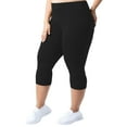 thumbnail image 1 of Plus Size Legging Capris for Women Booty Lift Compression Slimming Leggings Tummy Control Mid Rise Yoga Pants Black 4XL, 1 of 5