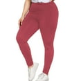 thumbnail image 1 of Plus Size Leggings, Audhol Women's Solid Color Fashionable Casual Sports Hip Lifting High Yoga Pants Plus Size High Waist Yoga Pants Yoga Leggings for Women Red 4XL, 1 of 6