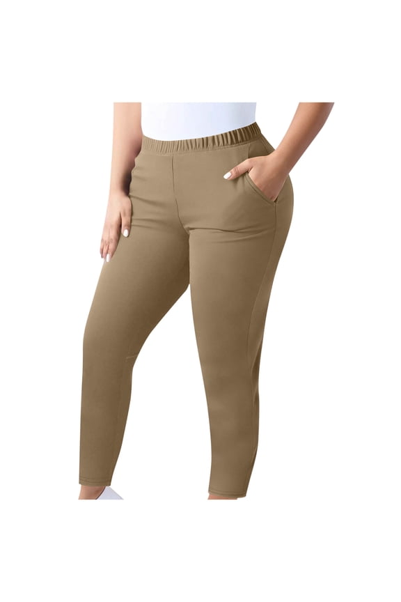 Plus Size Leggings Women Solid Color High Waisted Gym Leggings Stretch Workout Yoga Pants Fitness Running Sports Pants Active Wear Slim Fit Size M-5XL