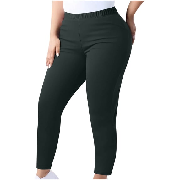 Plus Size Leggings for Women Elastic High Waisted Pull On Pants Workout Yoga Stretch Pants