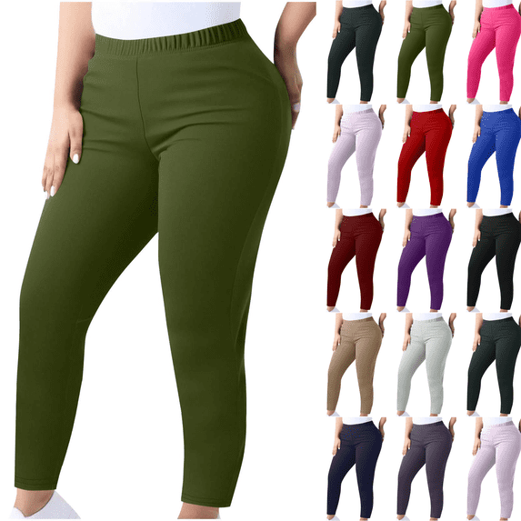 Plus Size Leggings for Women High Waisted Yoga Pants Ladies Tummy Control Workout Pants