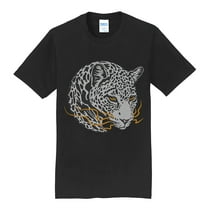 Plus Size Leopard Circular Animal Crew Neck T-Shirt Graphic Shirt - Jet Black 5XL