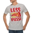 thumbnail image 1 of Plus Size Less Drama More Pizza Graphic Design Ring Spun Combed Cotton Short Sleeve Deluxe Jersey T-Shirt - Heather Grey XL, 1 of 4