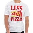 thumbnail image 1 of Plus Size Less Drama More Pizza Graphic Design Ring Spun Combed Cotton Short Sleeve Deluxe Jersey T-Shirt - White 2XL, 1 of 4