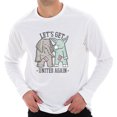 thumbnail image 1 of Plus Size Let Us Get United Again Ring Spun Cotton Premium Long Sleeve Graphic Shirt - White 2XL, 1 of 4