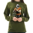 thumbnail image 1 of Plus Size Let's Go Graphic Design Unisex Ring Spun Cotton Premium Long Sleeve T-shirt - Army Green 2XL, 1 of 4