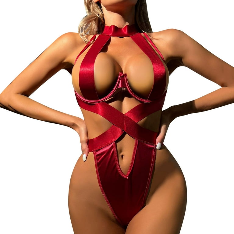 Crotchless Lingerie Bodysuit for Women Sexy Naughty Going Out Plus