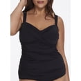 thumbnail image 1 of ANNE COLE Women's Black Removable Straps Twist Front Bra Tankini Swimsuit Top 20W, 1 of 6