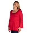 thumbnail image 1 of Plus Size Long Bell Sleeve Swing Tunic Top, 1 of 3