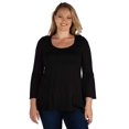 thumbnail image 1 of Plus Size Long Bell Sleeve Swing Tunic Top, 1 of 4