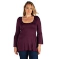 thumbnail image 1 of Plus Size Long Bell Sleeve Swing Tunic Top, 1 of 4