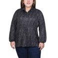 thumbnail image 1 of Plus Size Long Dolman Sleeve Drawstring-Waist Tunic Top, 1 of 3