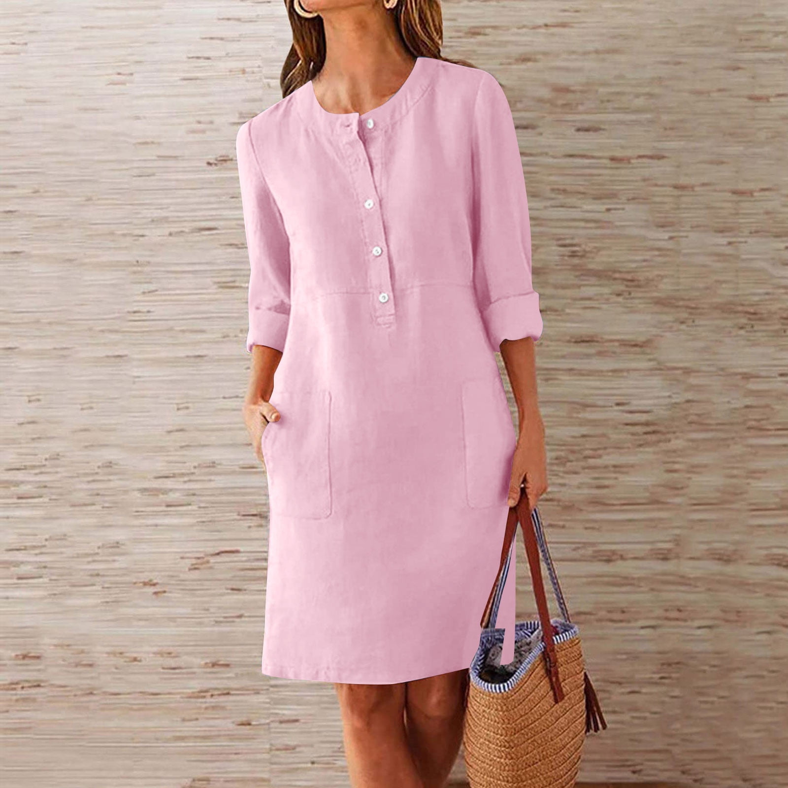 straight dresses knee length Anecdote U-Neckline Knee Length Dress Sage