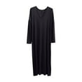 thumbnail image 1 of Plus Size Long Modal Nightgown for Women Casual Long Sleeves Night Shirts Dress Fashion Fall Plain V-Neck Sleepwear, 1 of 6