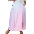 thumbnail image 1 of Plus Size Long Skirts for Women Printed Elastic Waisted Pleated Skirt with Pocket Summer Casual Loose Maxi Skirt on Clearance, 1 of 5