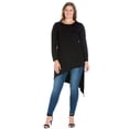 thumbnail image 1 of Plus Size Long Sleeve Asymmetrical Tunic Top, 1 of 4