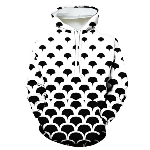 Plus Size Long Sleeve Hoodies for Men Drawstring Swaetershirts with Pockets Winter Casual Geometric Printed Tops