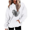 thumbnail image 1 of Plus Size Long Sleeve Hoodies for Women Fashion Crew Neck Unisex Sweatshirt with Pockets Casual Print Pullover Tops(White,XXXL), 1 of 5