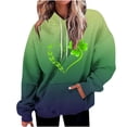 thumbnail image 1 of Plus Size Long Sleeve Hoodies for Women Fashion St. Patrick's Day Printed Pullover Drawstring Sweatshirts with Pockets(Green,XXXL), 1 of 4