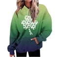 thumbnail image 1 of Plus Size Long Sleeve Hoodies for Women Fashion St. Patrick's Day Printed Pullover Drawstring Sweatshirts with Pockets(Green,XXXXL), 1 of 4