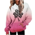 thumbnail image 1 of Plus Size Long Sleeve Hoodies for Women Fashion St. Patrick's Day Printed Pullover Drawstring Sweatshirts with Pockets(Pink,XXL), 1 of 4