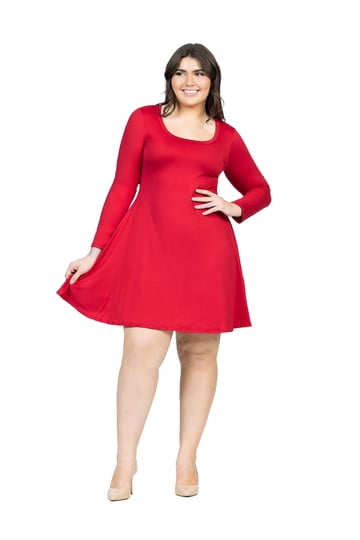 fitted lace wedding dress Black Long Sleeve Belted Skater Dress – AX Paris