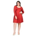 thumbnail image 1 of Plus Size Long Sleeve Mini Skater Dress, 1 of 11