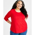 thumbnail image 1 of Plus Size Long-Sleeve Perfect T-Shirt Tango Red 1X, 1 of 1