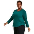 thumbnail image 1 of Plus Size Long-Sleeve Perfect T-Shirt True Emerald 3X, 1 of 1