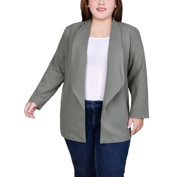 Plus Size Long Sleeve Ponte Jacket