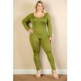 thumbnail image 1 of Plus Size Long Sleeve Scoop Neck Bodycon Jumpsuit, 1 of 11