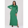 thumbnail image 1 of Plus Size Long Sleeve Side Slit Fitted Maxi Dress, 1 of 11