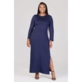thumbnail image 1 of Plus Size Long Sleeve Side Slit Fitted Maxi Dress, 1 of 10