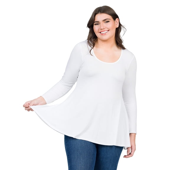 Plus Size Long Sleeve Swing Tunic Top