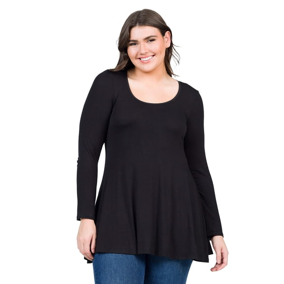 Plus Size Long Sleeve Swing Tunic Top