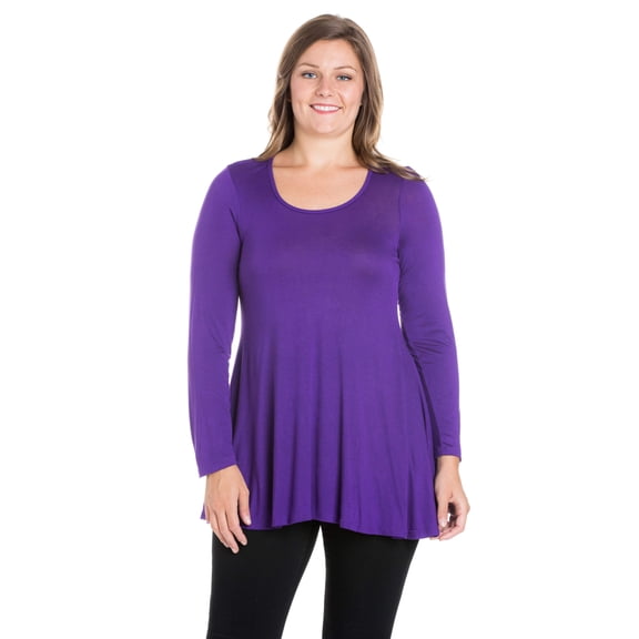 Plus Size Long Sleeve Swing Tunic Top