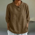 thumbnail image 1 of Plus Size Long Sleeve Tops For Women 3/4 Sleeve Collared Blouses For Women Casual Fall Tops Pullover Shirts Womens Plus Size Tunic, 1 of 7