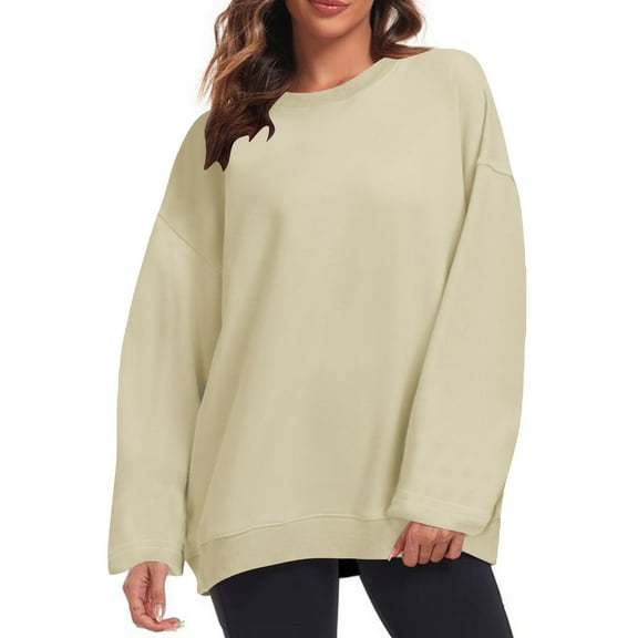Plus Size Long Sleeve for Womens Oversized SweatShirts Pullover Long Sleeve Hoodies Fall Outfits 2025 Clothes