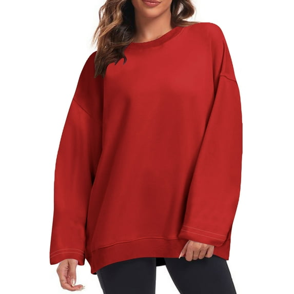 Plus Size Long Sleeve for Womens Oversized SweatShirts Pullover Long Sleeve Hoodies Fall Outfits 2025 Clothes